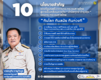 นโยบายสำคัญของรัฐมนตรีว่าการกระทรวงมหาดไทย สู่การขับเคลื่อนภารกิจ "บำบัดทุกข์ สำรุงสุข" ของกระทรวงมหาดไทย